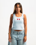 Studded tank top in Baby Blue