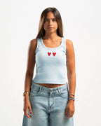 Studded tank top in Baby Blue