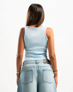 Studded tank top in Baby Blue
