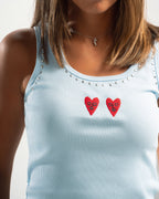 Studded tank top in Baby Blue