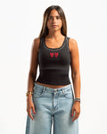 Studded tank top in Black