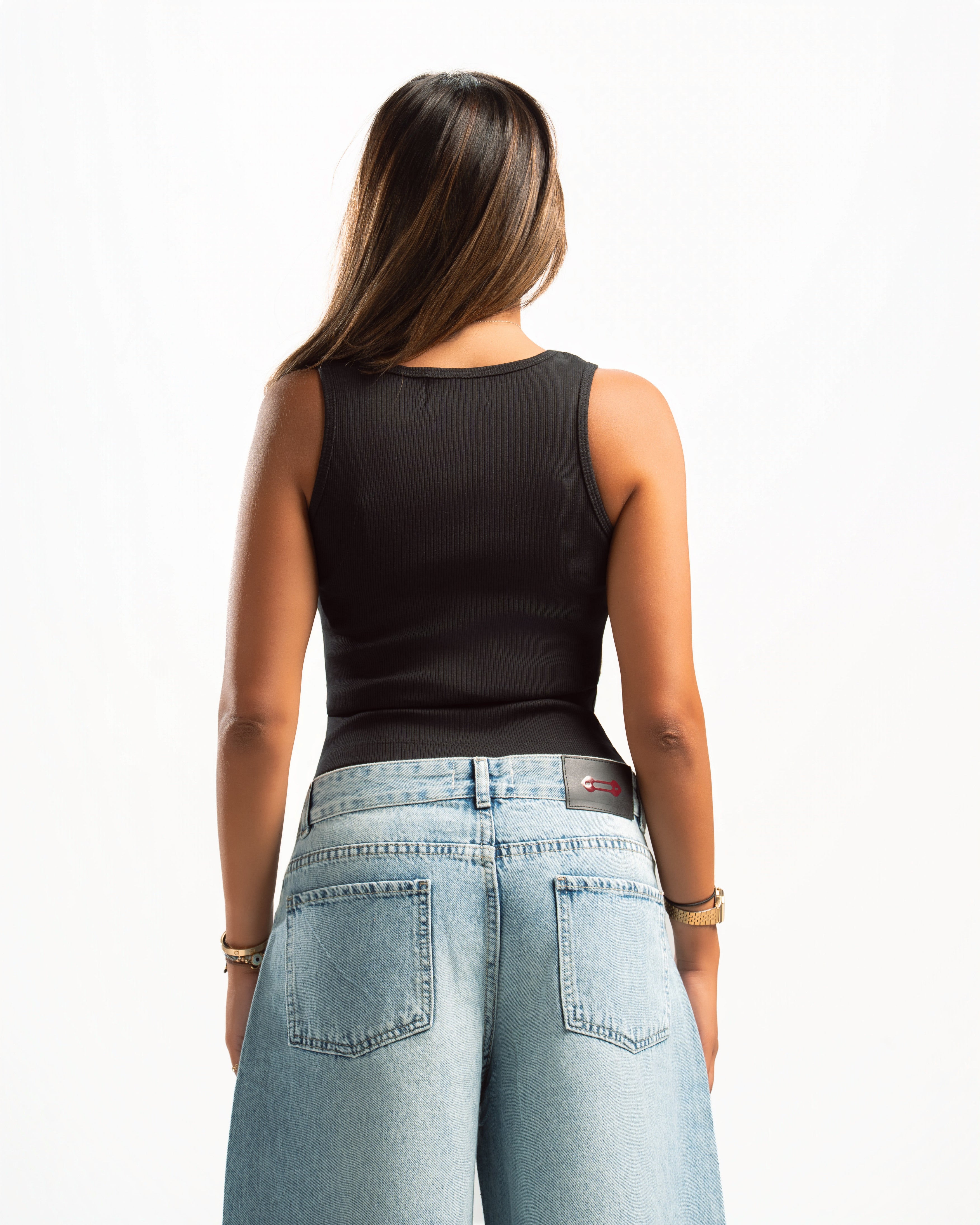 Studded tank top in Black