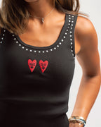 Studded tank top in Black