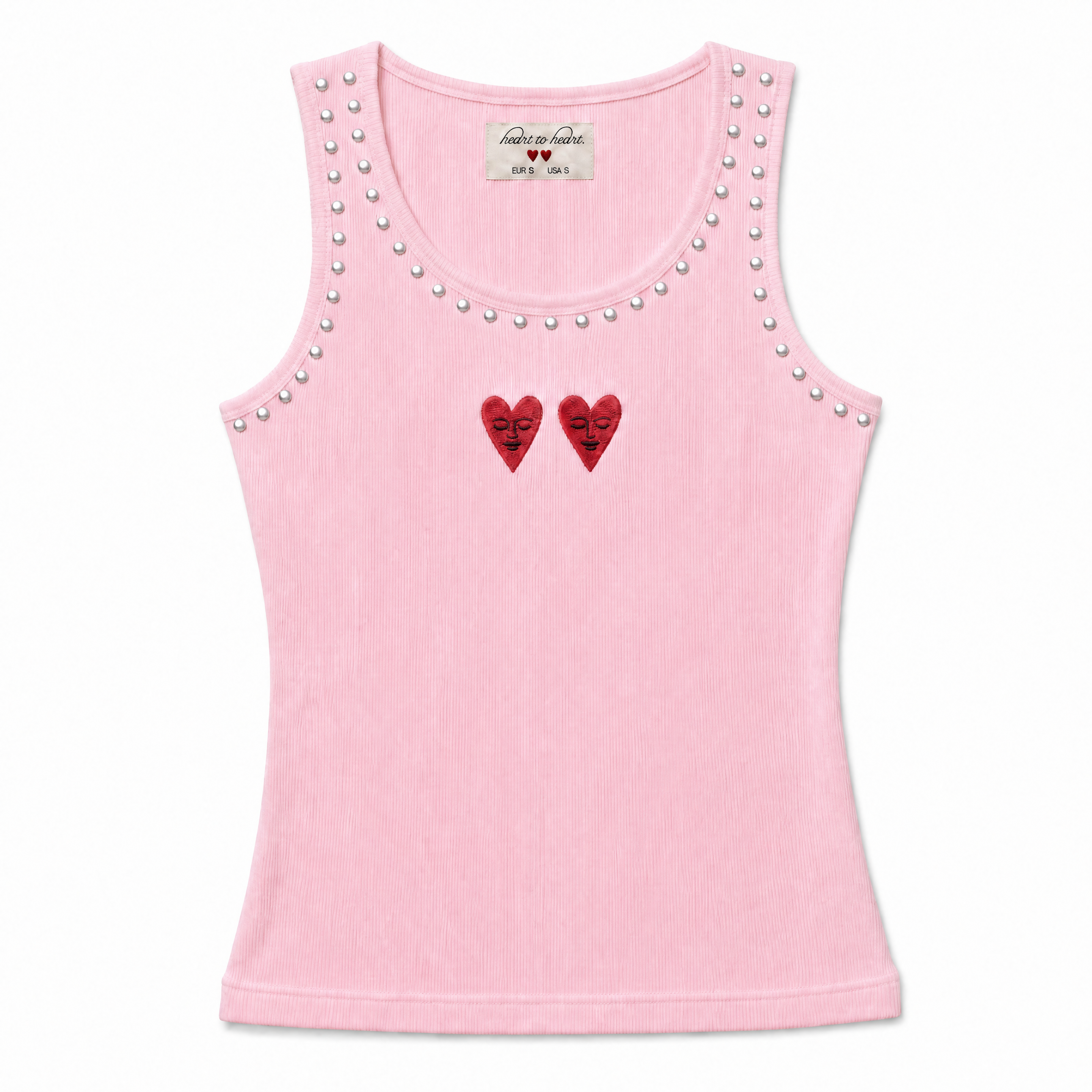 STUDDED TANK TOP IN PINK