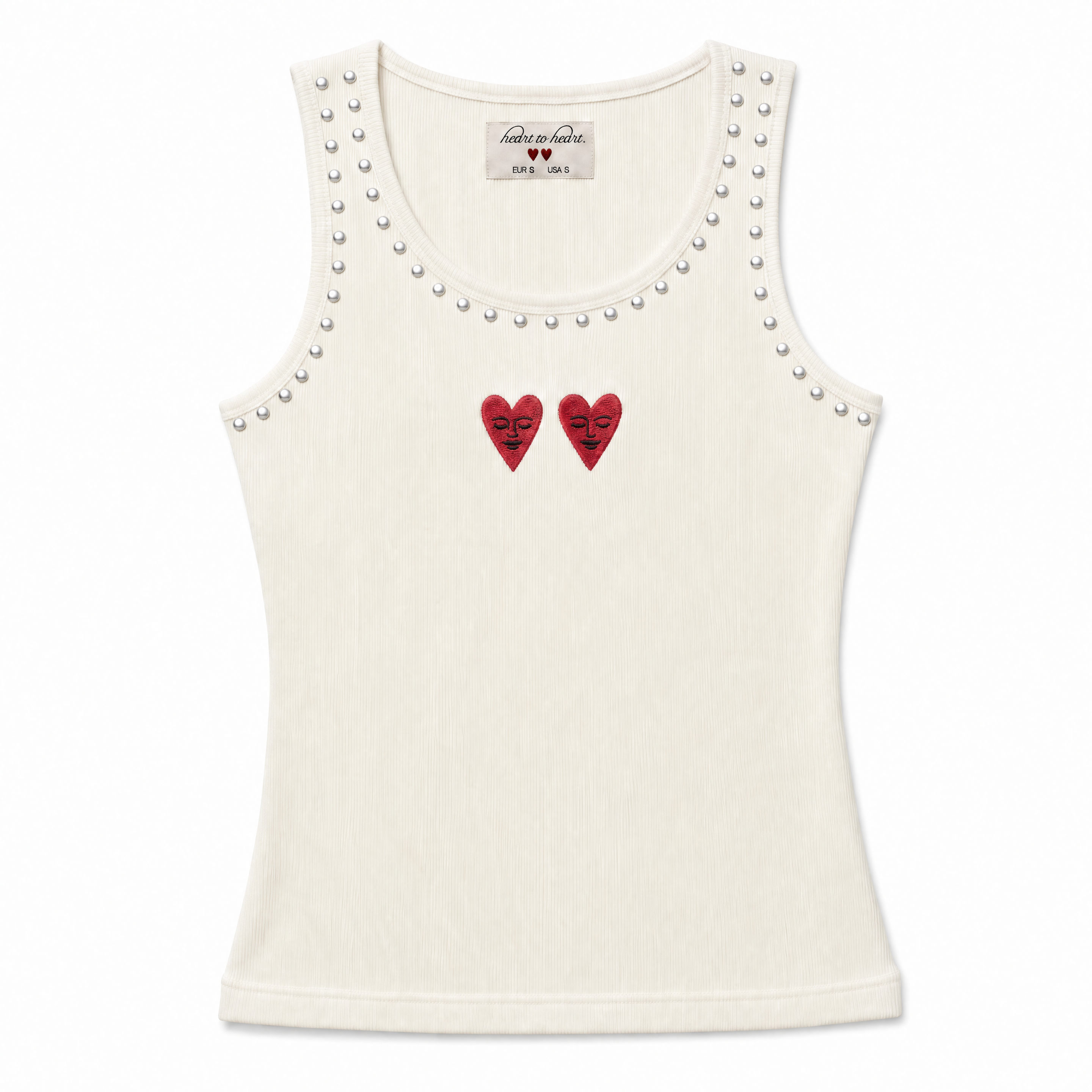 STUDDED TANK TOP IN WHITE